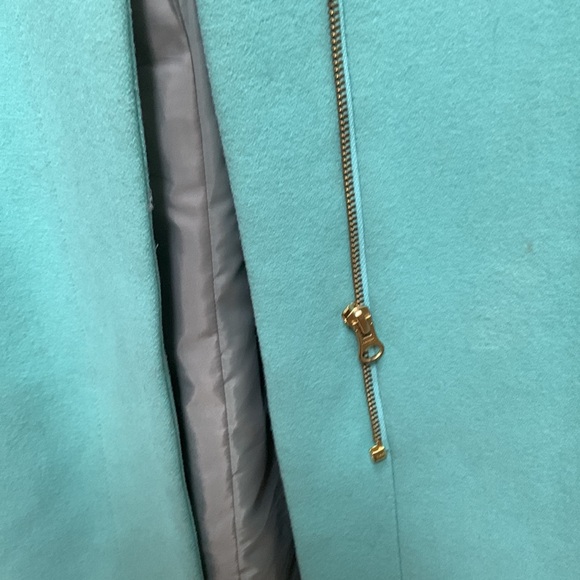 J. Crew Wool Zip Blogger Zipper Coat Jacket Day Coat Double-Cloth Lt. Turquoise - Picture 3 of 11